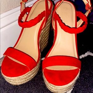 red block heels